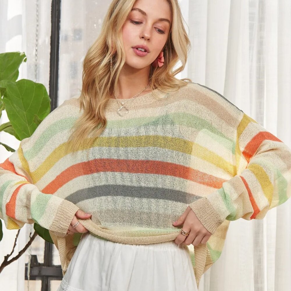 ✨NWT ADORA Stripe Long Sleeves Knit Top